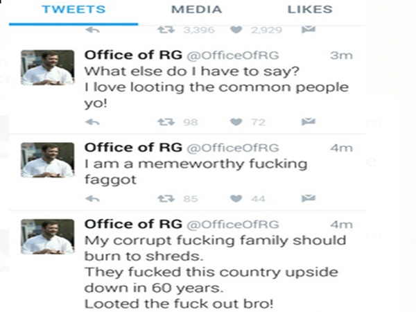 Rahul Gandhi's Twitter Account Hacked Rahul Gandhi's Twitter Account Hacked