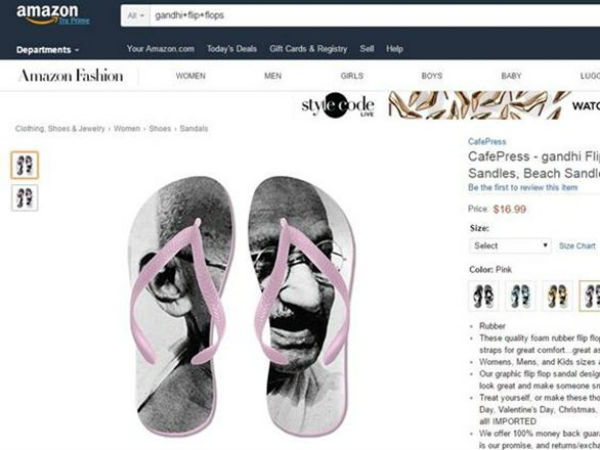 Again amazon insulting India selling slipers with mahathma gandhi image.
