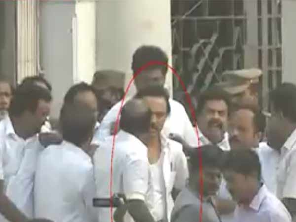 Stalin, DMK MLAs stage dharna in Tamil Nadu assembly