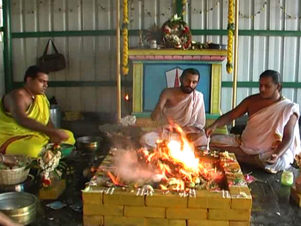 Near in Nellai Narasimha perumal temple special yaham held for rain Near in Nellai Narasimha perumal temple special yaham held for rain