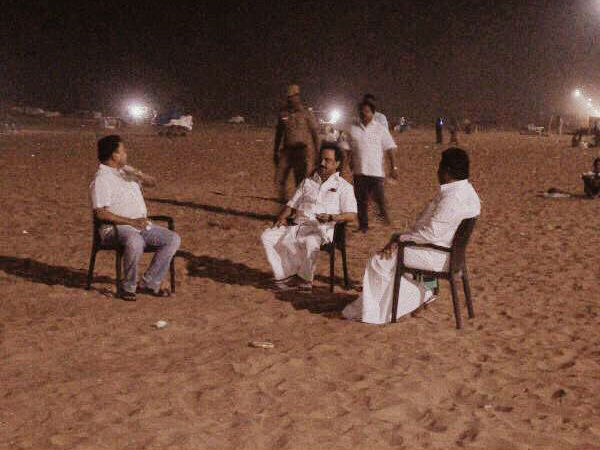 M.K.Stalin visit to marina beach with his party Executives M.K.Stalin visit to marina beach with his party Executives
