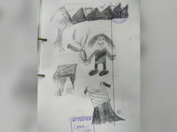 சம்பவத்தை வரைந்த சிறுமி