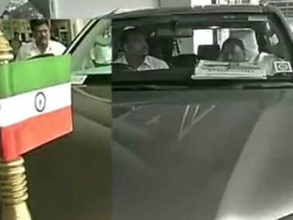 upside down national flag in Puducherry CM car upside down national flag in Puducherry CM car