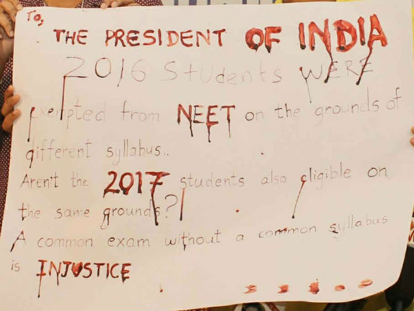 Students write blood letter to president of india Students write blood letter to president of india
