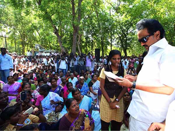 M.K.Stalin met Kathiramangalam supporters M.K.Stalin met Kathiramangalam supporters