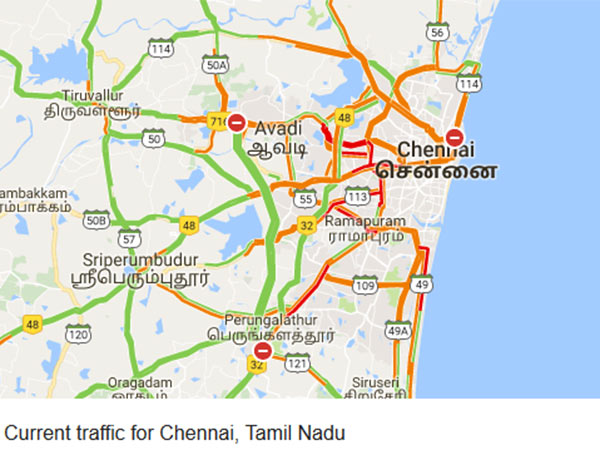 Heavy traffic jam in chennai due to heavy rain Heavy traffic jam in chennai due to heavy rain