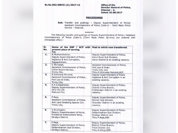 31 DSPs have transferred across the state 31 DSPs have transferred across the state
