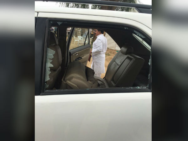 Cong VP Rahul Gandhi car attacked in Gujarat