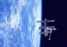 Mir above Earth