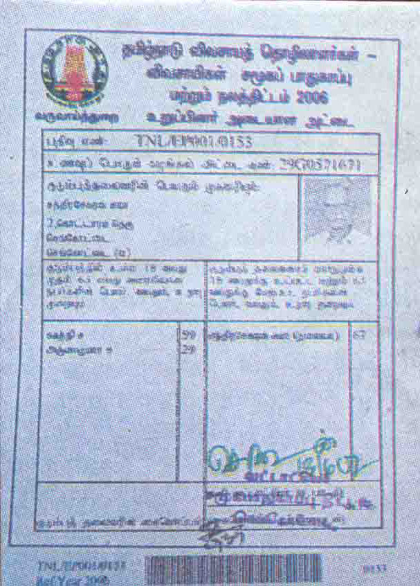 farmers benefit card for Dr.chandrasekar