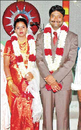 Jennitta and Daniel on marriage day