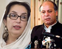 Nawaz Sheriff with Benazir Bhutto Nawaz Sheriff with Benazir Bhutto