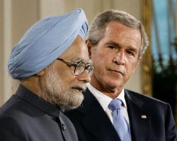Manmohan singh and Bush Manmohan singh and Bush