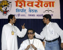 Uddav and Raj with Balasab Uddav and Raj with Balasab