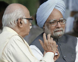 Advani with Manmohan singh Advani with Manmohan singh