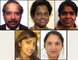 Alain Anandane, Asamta Thayalini William-Reginald, Naguleswari Ariyaratnam, Sophia Soosaipillai and Lilawtee Rajendram Alain Anandane, Asamta Thayalini William-Reginald, Naguleswari Ariyaratnam, Sophia Soosaipillai and Lilawtee Rajendram