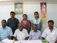 Praveen with teachers and other students Praveen with teachers and other students