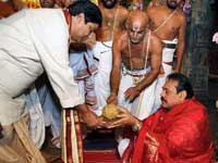 Rajapaksa at Tirupati Rajapaksa at Tirupati