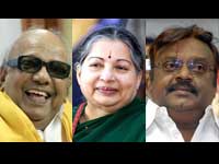 Karunanidhi, Jayalalitha and Vijayakanth Karunanidhi, Jayalalitha and Vijayakanth