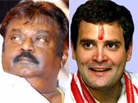 Vijaykanth and Rahul Gandhi Vijaykanth and Rahul Gandhi