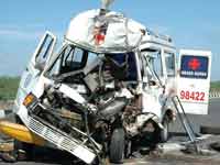3 killed in Ambulance container Lorry Collision 3 killed in Ambulance container Lorry Collision