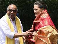 Karunanidhi and Sonia Gandhi Karunanidhi and Sonia Gandhi