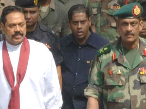 Rajapakse with Fonseka Rajapakse with Fonseka