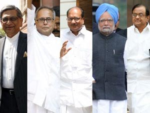 SM Krishna, Pranab Mukherjee,AK Antony, Manmohan Singh and P Chidambaram
