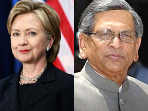Hillary clinton and SM Krishna Hillary clinton and SM Krishna