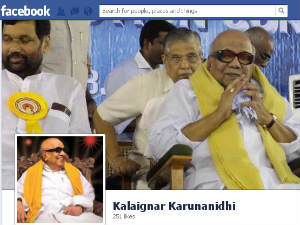 Karunanidhi opens account in Facebook too Karunanidhi opens account in Facebook too