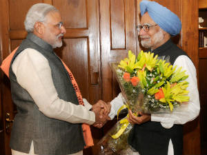Narendra Modi met PM Manmohan Singh Narendra Modi met PM Manmohan Singh