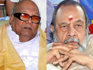 Karunanidhi anxiously inquiring Vaali's health Karunanidhi anxiously inquiring Vaali's health