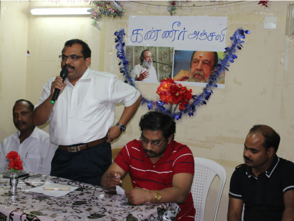Kuwait tamils pay tribute to poet Vaali Kuwait tamils pay tribute to poet Vaali