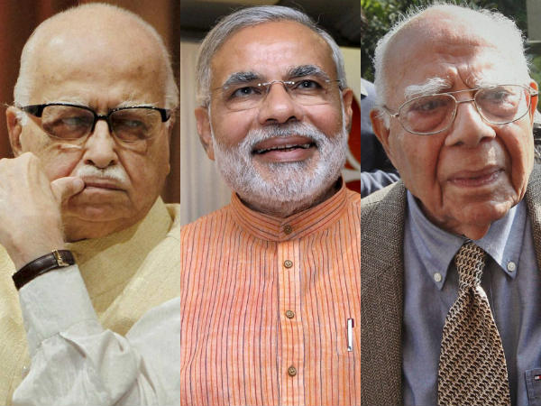 Narendra Modi, LK Advani meet at Ram Jethmalani's house, cold vibes evident Narendra Modi, LK Advani meet at Ram Jethmalani's house, cold vibes evident