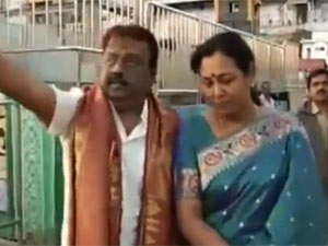 Vijayakanth and family visit Tirupati temple Vijayakanth and family visit Tirupati temple