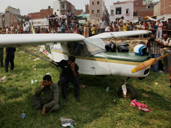 Two-seater plane forced to make precautionary landing in Delhi park Two-seater plane forced to make precautionary landing in Delhi park