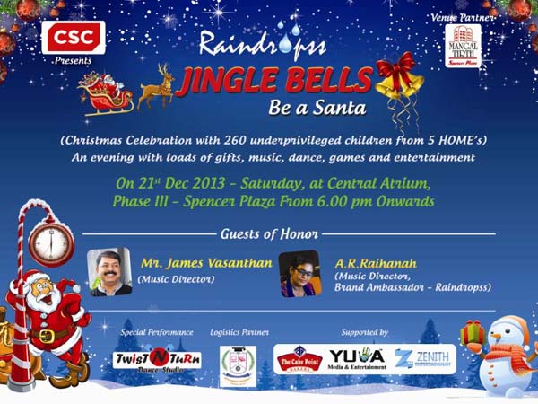 Raindropss celebrates “JINGLE BELLS - BE A SANTA Raindropss celebrates “JINGLE BELLS - BE A SANTA