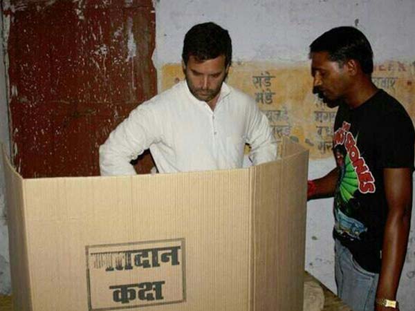 Arvind Kejriwal questions Rahul Gandhi's presence inside polling booth in Amethi Arvind Kejriwal questions Rahul Gandhi's presence inside polling booth in Amethi