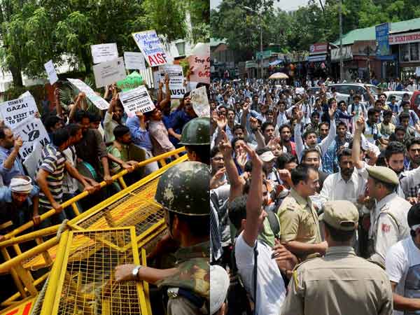 Anti-Israel protests by students in Delhi, Srinagar Anti-Israel protests by students in Delhi, Srinagar