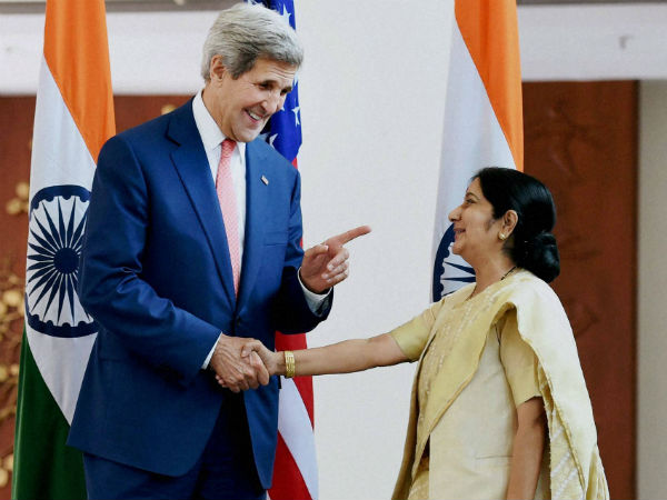 Sushma Swaraj raises snooping issue with US; Kerry calls India, America 'indispensable partners' Sushma Swaraj raises snooping issue with US; Kerry calls India, America 'indispensable partners'