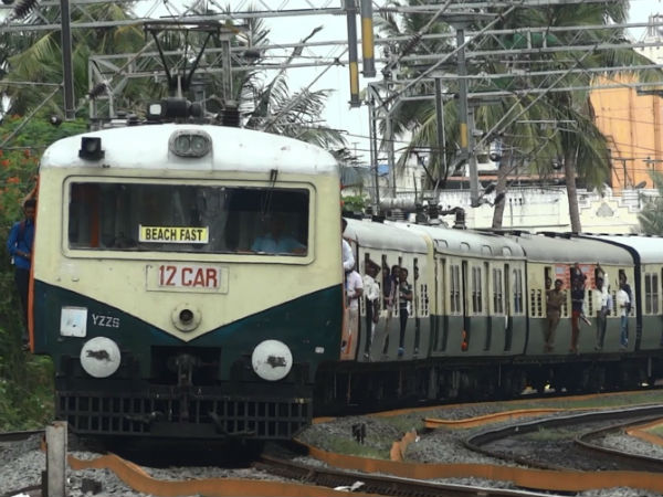Chennai: Youngster climbs top oof electric train, gets shock Chennai: Youngster climbs top oof electric train, gets shock