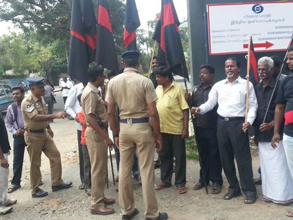 tpdk-protest-over-dd-s-telecast-of-rss-leader-speech tpdk-protest-over-dd-s-telecast-of-rss-leader-speech