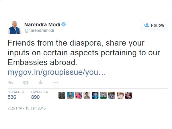 Modi's request to NRIs on Indian embassies Modi's request to NRIs on Indian embassies