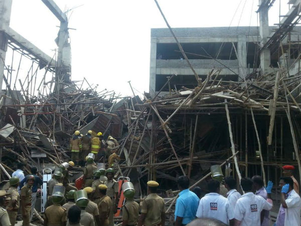 Roof of Thiruvarur central university collapses: 2 killed Roof of Thiruvarur central university collapses: 2 killed