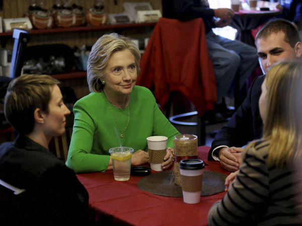 Hillary Clinton spotted at Iowa coffee shop as she begins 2016 campaign Hillary Clinton spotted at Iowa coffee shop as she begins 2016 campaign
