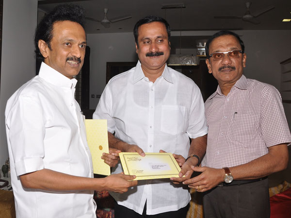 M.K.Stalin Meets Anbumani Ramadoss M.K.Stalin Meets Anbumani Ramadoss