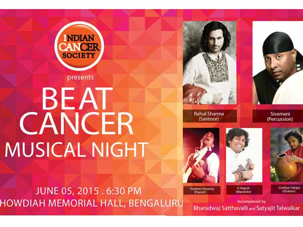 Beat cancer Musical Night in Bangalore on june 5th Beat cancer Musical Night in Bangalore on june 5th