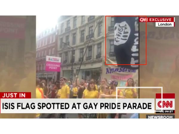 CNN confuses sex toy banner for ISIS flag at Pride CNN confuses sex toy banner for ISIS flag at Pride