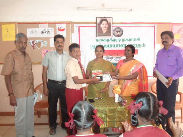 Karaikudi school conducts contest for students on clean India Karaikudi school conducts contest for students on clean India