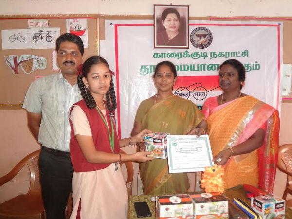 Karaikudi school conducts contest for students on clean India Karaikudi school conducts contest for students on clean India